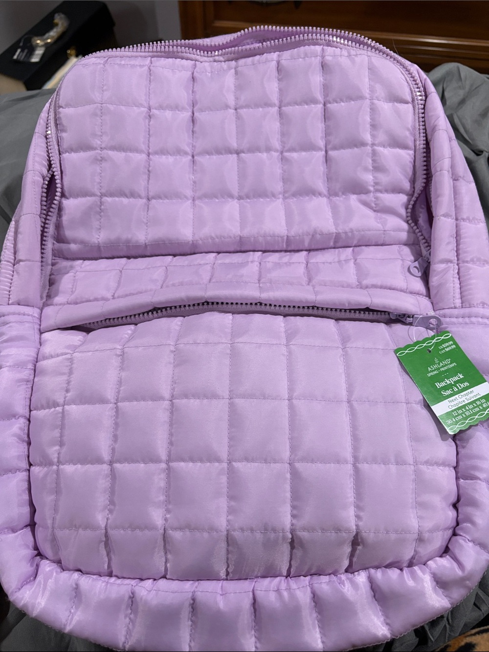 Ashland Quilted Lavender Backpack